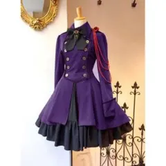 軍服ワンピース Lサイズ パープル