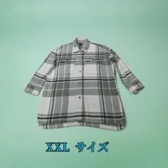 グレー系チェック柄 長袖シャツ