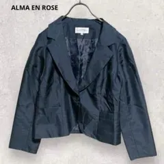 ハナエモリ テーラードジャケット 38 M 紺 ショート丈 フォーマル