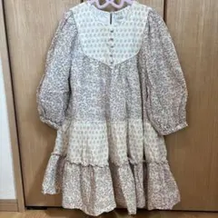 petit main フラワープリント ワンピース 120cm
