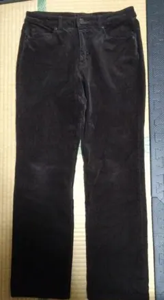 レディースパンツ　 コーデュロイ ストレートパンツ こげ茶　XL