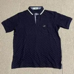 【極美品】Crocodile ポロシャツ ネイビー ドット柄 Mサイズ