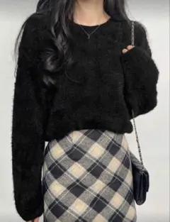 SHEIN 黒ニットセーター L