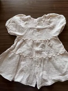 plaque フリル付きコットンドレス