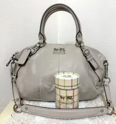 COACH コーチ 2way ハンドバッグ ショルダー グレー キャンドル付き