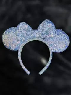 ディズニー カチューシャ 水色 スパンコール