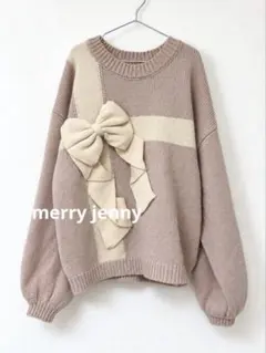 値下げ✨merry jenny 2025 プレゼントリボンニット ピンク