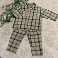 【在庫限り】petitmain セットアップ チェック 80 ベビー 男の子