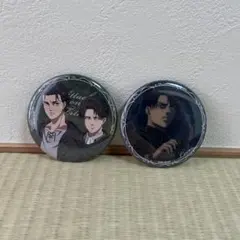 進撃の巨人 リヴァイ エレン 缶バッジ