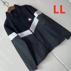 訳ありLLサイズメンズ胸反射プリントストレッチジャケット黒グレー