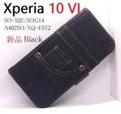 新品「黒」Xperia 10 VI SO-52E/SOG14用ジーンズ風ケースのサムネイル