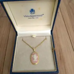WEDGWOOD ジャスパー ピンク オーバル ペンダント ネックレス