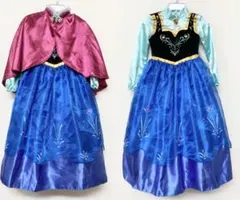 新品未使用 子供用 アナ雪のロングドレスセット 衣装 Wig付き キッズ