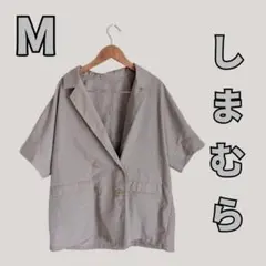 상태좋음 体系カバー しまむら 半袖 ダブルブレストジャケット ベージュ M