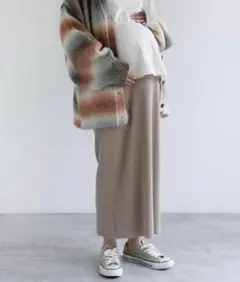 andme マタニティ セルフカットリブタイトスカート