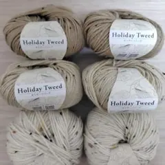 11 ユザワヤ　色番1、2、3　ホリデーツイード 6玉セット　　メリノウール