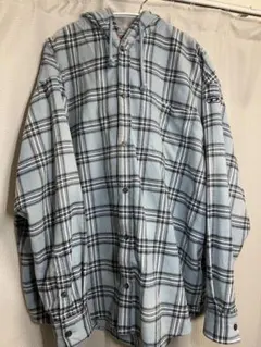 コムドットやまと着用　DIESEL 24ss フード付きチェックシャツ