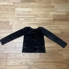 ブラック フリース 長袖トップス
