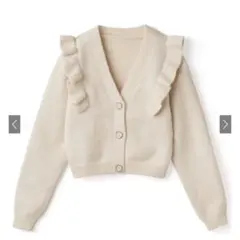 GRL グレイル アイボリー 白 カーディガン フリル