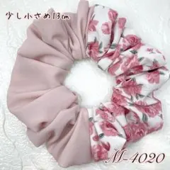 ハンドメイドシュシュM-4020♡薔薇×アイスピンクジョーゼット♡