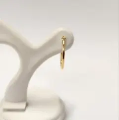 新品 K18シンプルフープピアス(リングピアス) サイズ2mm×15mm 片耳分 