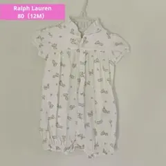 ラルフローレン 80 12m ウサギプリント フリル付き　花柄　ロンパース
