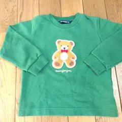 moujonjon 緑色 クマ刺繍 トレーナー 100cm