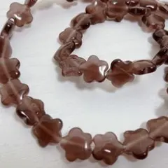 cs163/new！人工石◇キャッツアイ可愛いお花形　ブラウンパープル