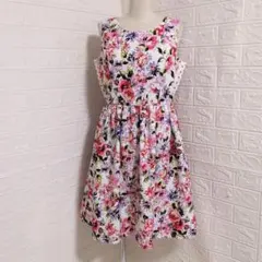 tocco closet サイド切り替え 花柄ノースリーブワンピース