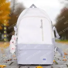 リュック リュックサック 軽量 マザーズリュック 子供リュック 白灰色 新品