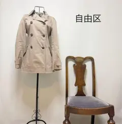 E3046【コットン極上美品】自由区　スプリングコート　トレンチコート　Mのサムネイル