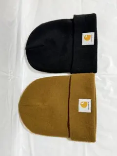 Carhartt ニット帽 2個セット 黒・茶色
