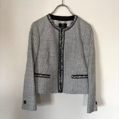 23区 ライトシャインツイード ノーカラージャケット 34