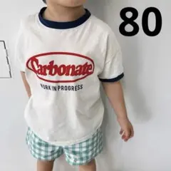 子供服　ベビー服　ロゴ半袖Tシャツ　プリント　80