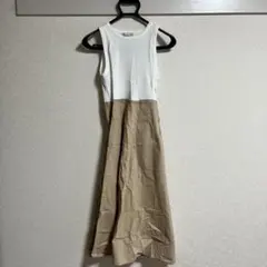 ZARA ノースリーブAラインワンピース S ベージュ
