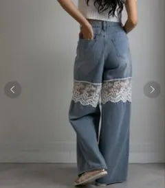 FUN レース切替デニムパンツ 完売のサムネイル