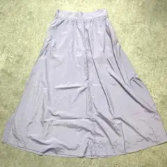 【エルーラ】フレアスカート（M）ラベンダー パープル バックゴム 光沢感 上品