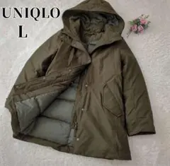 ユニクロ ノンキルト ダウンジャケット コート L オリーブ