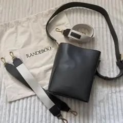RANDEBOO プチバスケット ショルダーバッグ ハンドバッグ レザー グレー