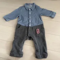 petit main デニムシャツ風ロンパース 80