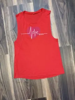 JAZZERCISE赤のノースリーブタンクトップMサイズ