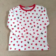 ミキハウスダブルビー　ロンT ハート柄 90