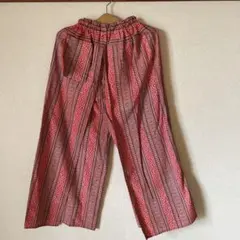 新品未使用 エスニック ワイドパンツ L 綿100% 手織り ヨガ