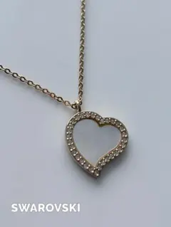 SWAROVSKI ネックレス ハート ストーン ゴールドカラー