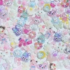 ネイルパーツまとめ売り　50個以上 パステル系　チョコレート　ワッフル　ドーナツ