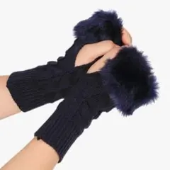 [70]新品未使用 ブラック フェイクファー アームカバー