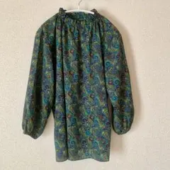 ペイズリー柄　長袖ブラウス