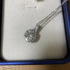モアッサS925 2.0ct エレガントなラウンドカットクリスタルネックレス