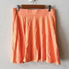 オレンジ フレアスカート ミニスカート レディース おしゃれ