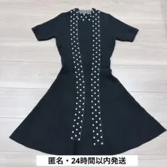 Darich ダーリッチ ドットボウタイフレアミニワンピース ブラック FL
